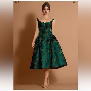 ISO Azazie Atelier deep green midi dress